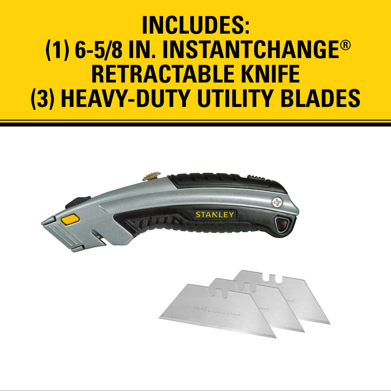 Stanley InstantChange 6-5/8 in. Retractable Utility Knife Black/Gray