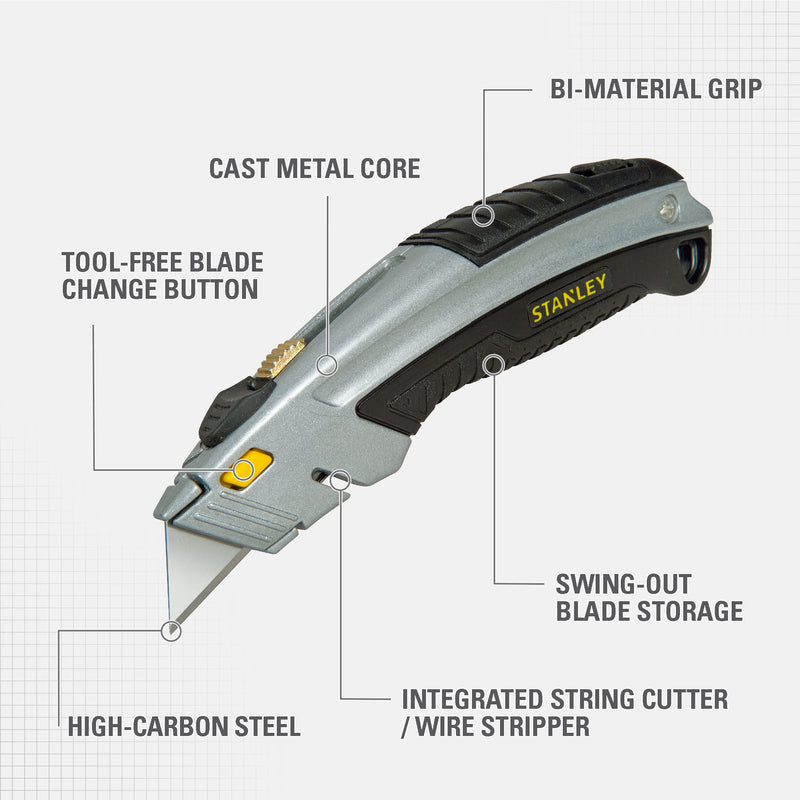 Stanley InstantChange 6-5/8 in. Retractable Utility Knife Black/Gray