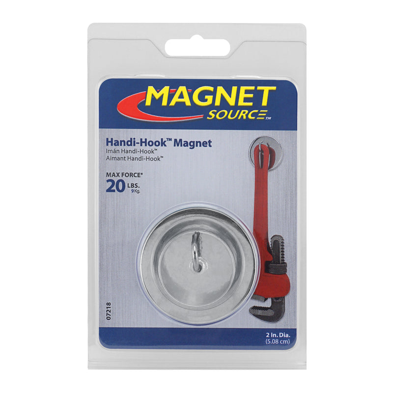 Magnet Source Handi-Hook 1.25 in. L X 2 in. W Silver Magnetic Hook 20 lb. pull