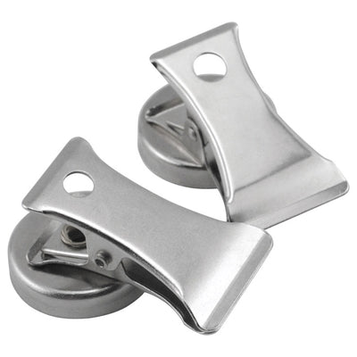 Magnet Source 1.8 in. L X 1 in. W Silver Clip Magnetic Clips 3 lb. pull 2 pc