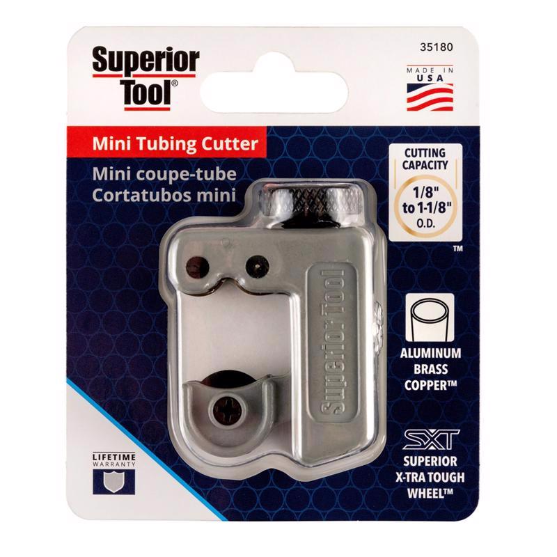 Superior Tool 1-1/8 in. Mini Tube Cutter Black/Gray