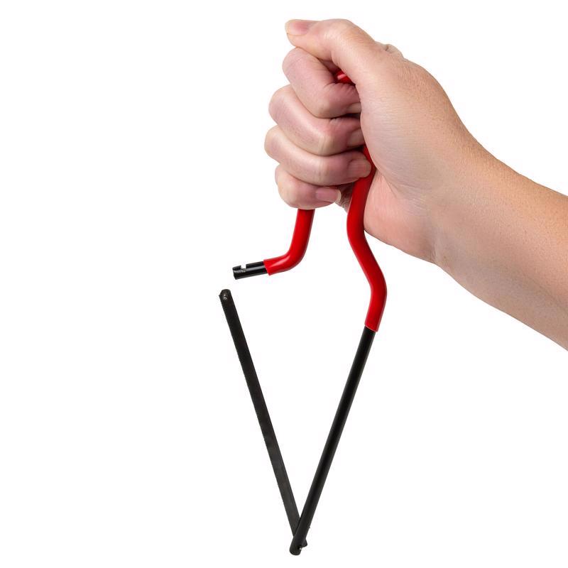 Superior Tool 6 in. High Carbon Steel Professional Mini Hacksaw Black/Red