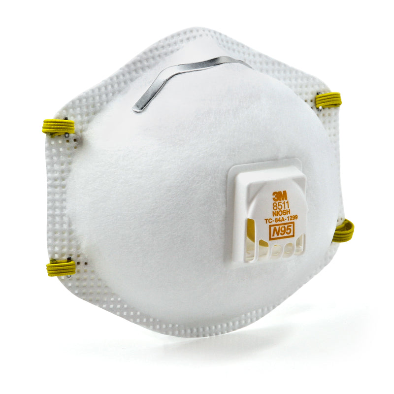 3M N95 Paint Sanding Cup Disposable Respirator Pro-Series Valved White One Size Fits All