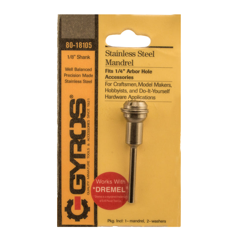 Gyros Tools 2 in. L Mandrel 1/4 in. Round