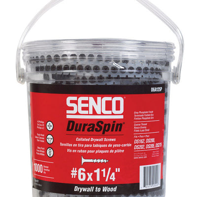 Senco DuraSpin No. 6 Sizes X 1-1/4 in. L Phillips Coarse Collated Drywall Screws 1000 pk