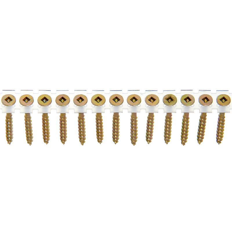 Senco DuraSpin No. 8 X 1-3/4 in. L Square Yellow Zinc Coarse Collated Wood Screws 1000 pk