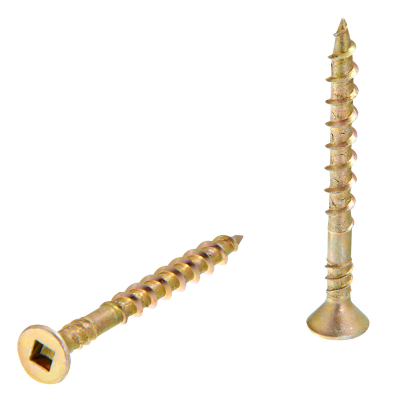 Senco DuraSpin No. 8 X 1-3/4 in. L Square Yellow Zinc Coarse Collated Wood Screws 1000 pk