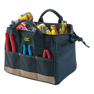 CLC 8.5 in. W X 8 in. H Polyester Tool Bag 14 pocket Black/Tan