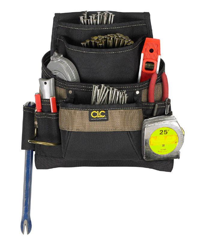 CLC 3.75 in. W X 14.25 in. H Polyester Tool Bag 11 pocket Black/Tan