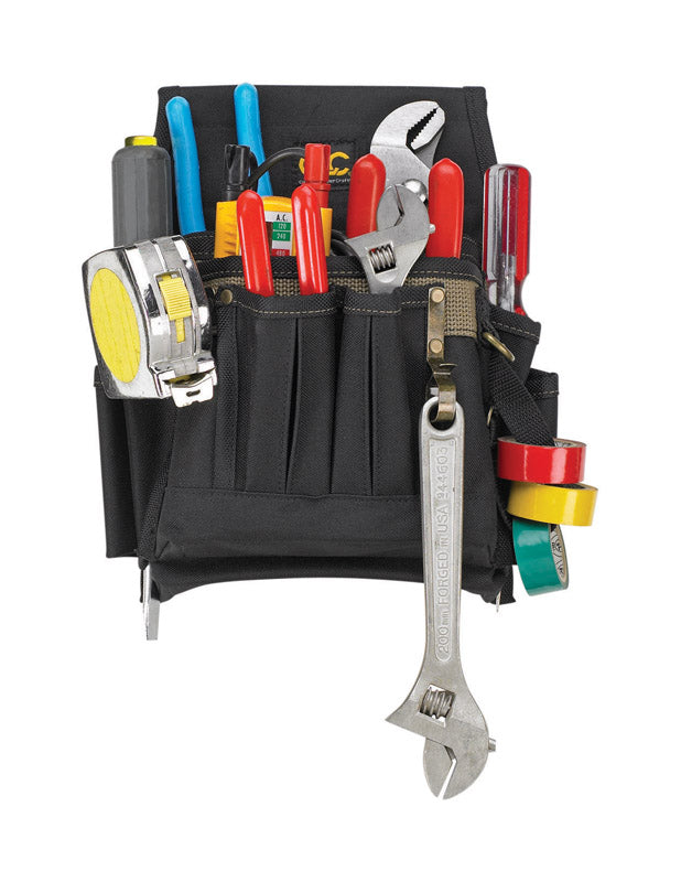 CLC 3.5 in. W X 11 in. H Polyester Electrician's Pouch 10 pocket Black/Tan