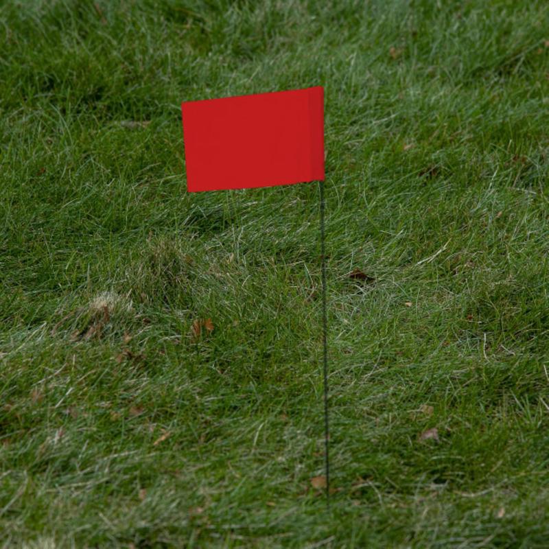 C.H. Hanson 15 in. Fluorescent Red Marking Flags Polyvinyl 10 pk