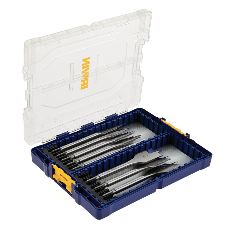 Irwin Speedbor Carbon Steel Spade Bit Set Quick-Change Hex Shank 8 pc