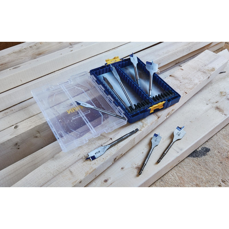 Irwin Speedbor Carbon Steel Spade Bit Set Quick-Change Hex Shank 8 pc