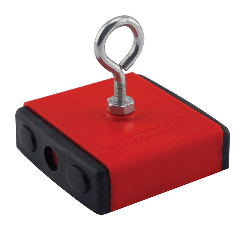 Magnet Source 2.375 in. L X 2.375 in. W Red Retrieving Magnet 40 lb. pull