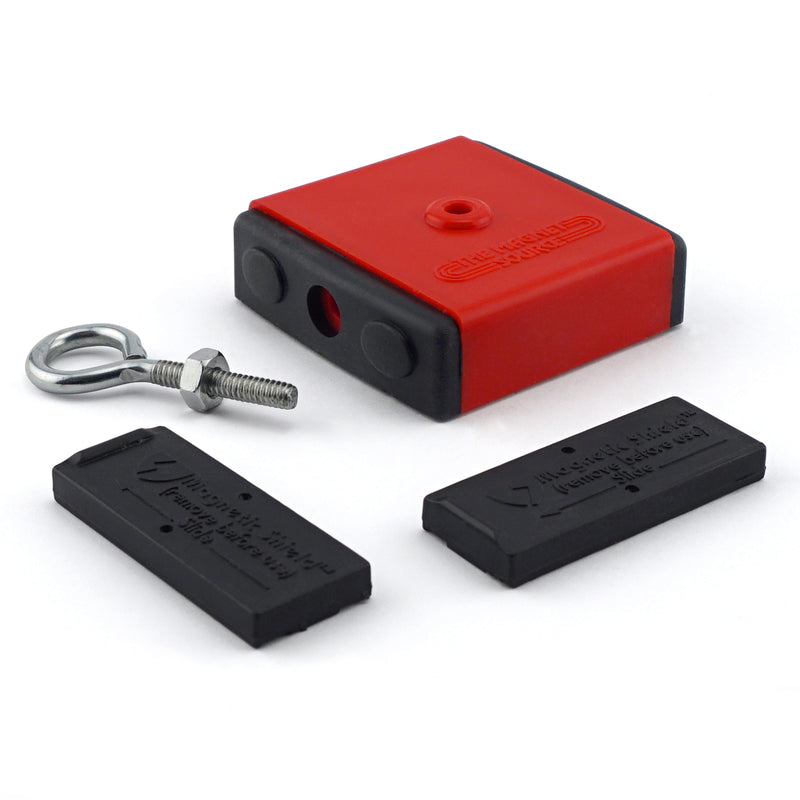 Magnet Source 2.375 in. L X 2.375 in. W Red Retrieving Magnet 40 lb. pull