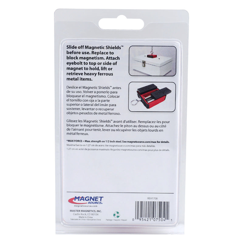 Magnet Source 2.375 in. L X 2.375 in. W Red Retrieving Magnet 40 lb. pull