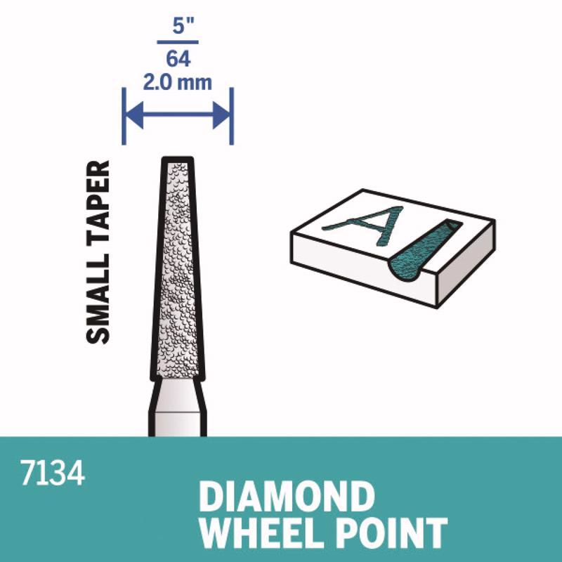 Dremel 5/64 in. D X 5/64 in. L Diamond Coated Wheel Point Tapered 35000 rpm