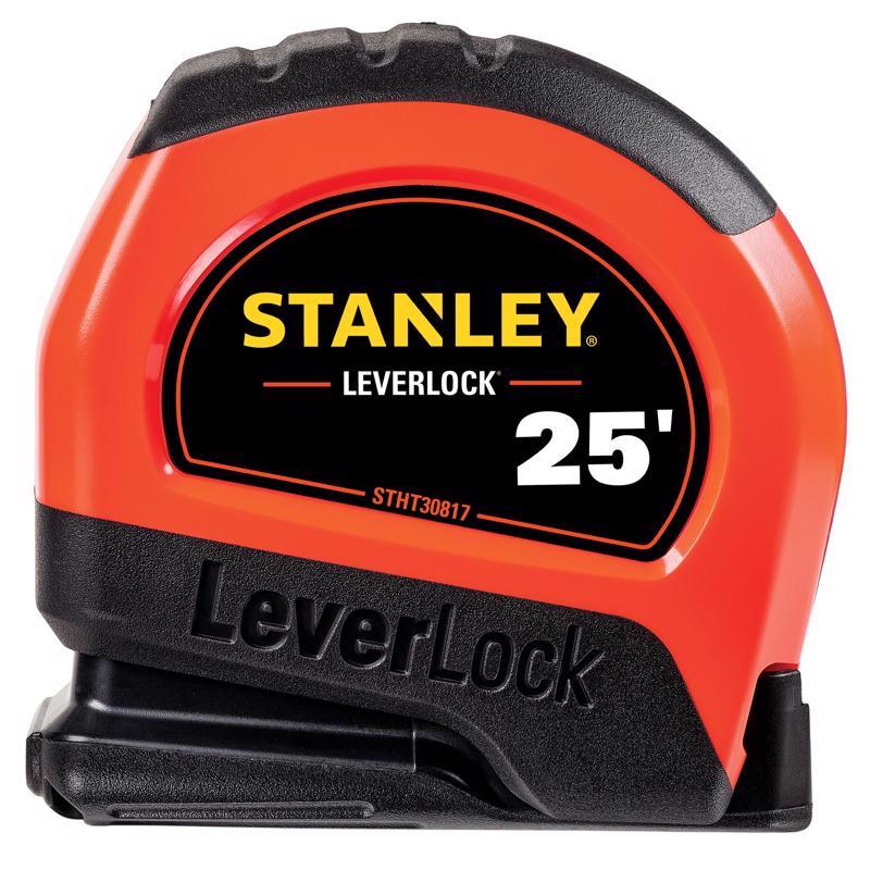 STANLEY LeverLock 25 ft. L X 1 in. W Compact Tape Measure