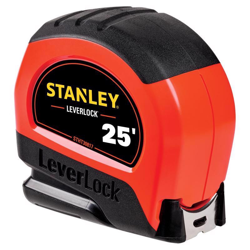 STANLEY LeverLock 25 ft. L X 1 in. W Compact Tape Measure