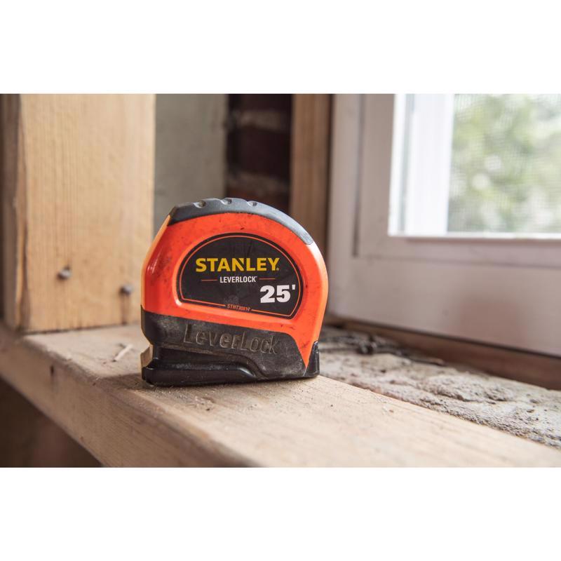 STANLEY LeverLock 25 ft. L X 1 in. W Compact Tape Measure
