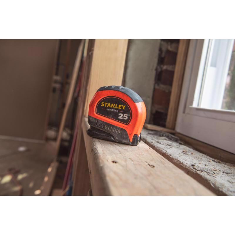 STANLEY LeverLock 25 ft. L X 1 in. W Compact Tape Measure