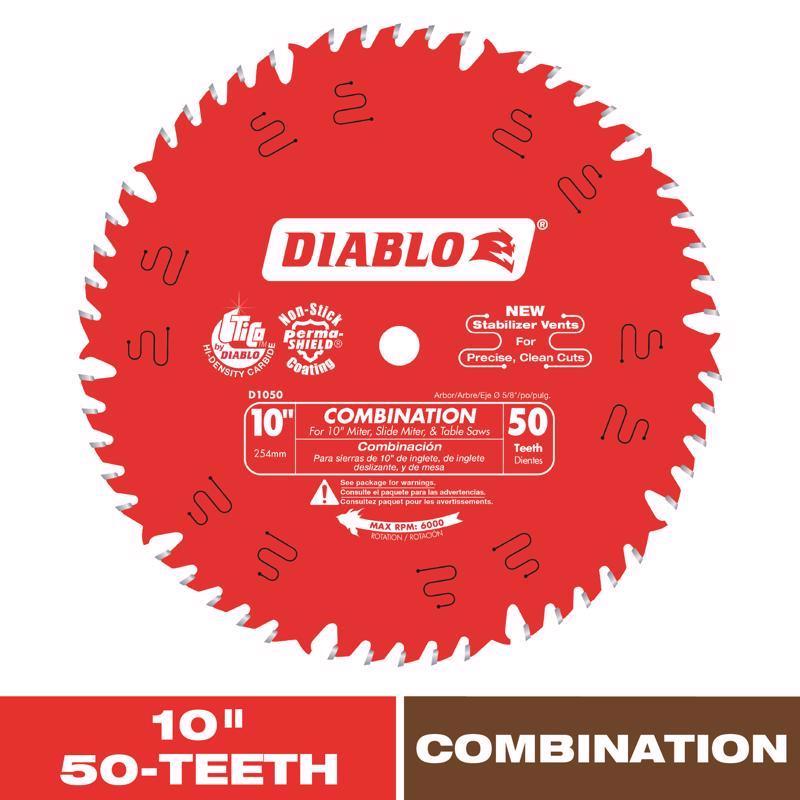 Diablo 10 in. D X 5/8 in. TiCo Hi-Density Carbide Combination Saw Blade 50 teeth