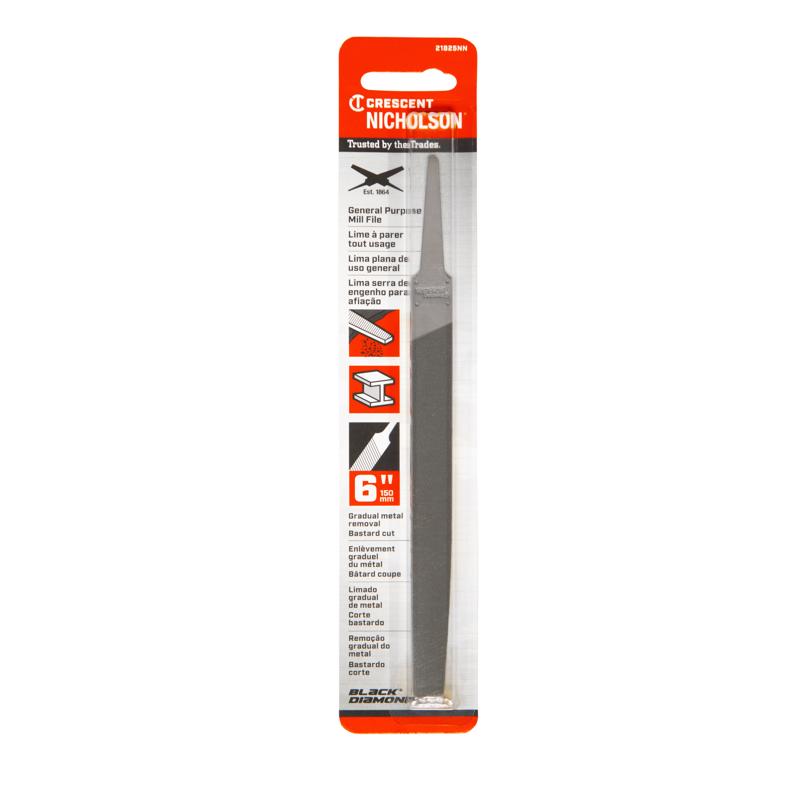 Crescent Nicholson 6 in. L X 0.59 in. W High Carbon Steel Bastard Cut Mill File