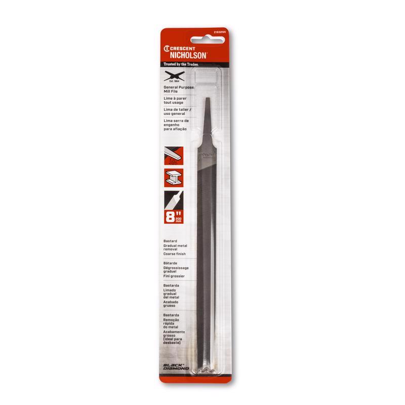 Crescent Nicholson 8 in. L X 0.8 in. W High Carbon Steel Bastard Cut File