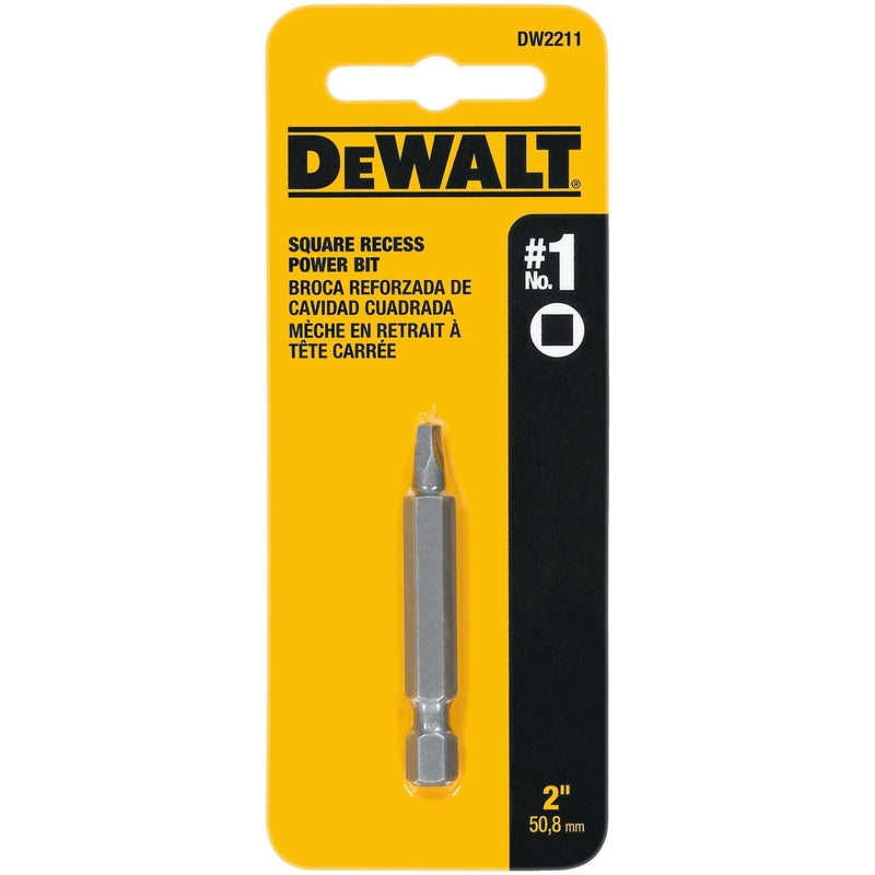DeWalt Square Recess #1 X 2 in. L Power Screwdriver Bit Heat-Treated Steel