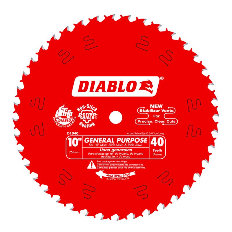 Diablo 10 in. D X 5/8 in. TiCo Hi-Density Carbide Circular Saw Blade 40 teeth