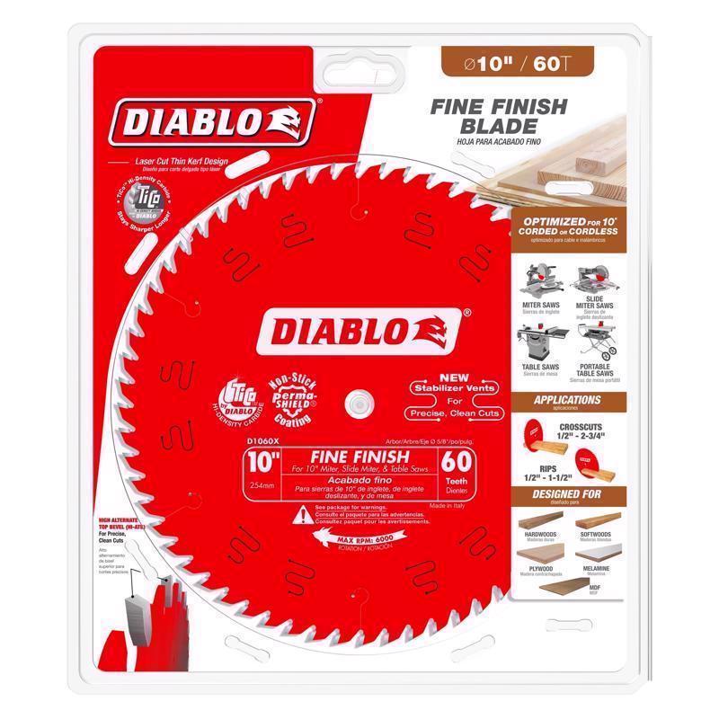 Diablo 10 in. D X 5/8 in. TiCo Hi-Density Carbide Circular Saw Blade 60 teeth