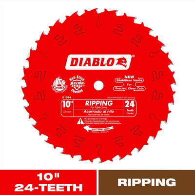 Diablo 10 in. D X 5/8 in. TiCo Hi-Density Carbide Ripping Saw Blade 24 teeth