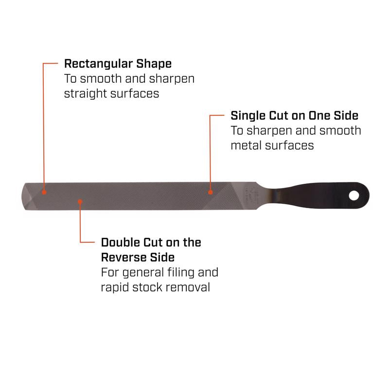 Crescent Nicholson 8 in. L X 1 in. W Steel Handy Double/Single Cut File