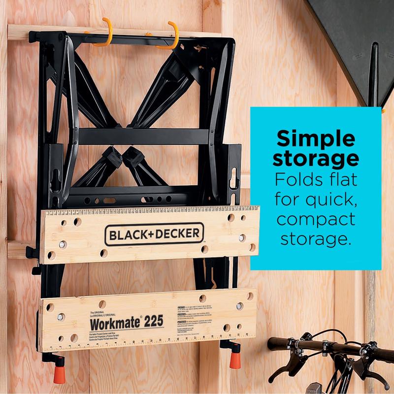 Black+Decker Workmate 225 30.25 in. L X 6.75 in. W X 24.12 in. H Classic Folding Workbench 450 lb