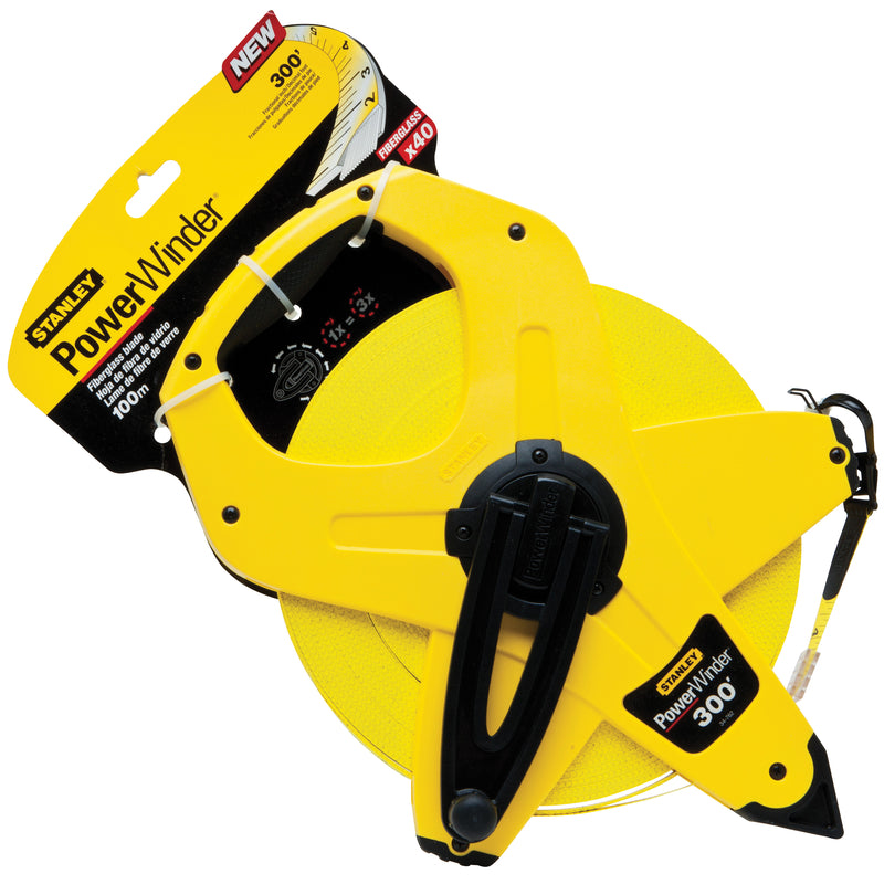 Stanley PowerWinder 300 ft. L X 0.5 in. W Open Reel Long Tape Measure