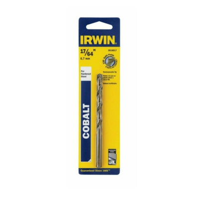 Irwin 17/64 in. X 4-1/8 in. L Cobalt Alloy Steel Drill Bit Straight Shank