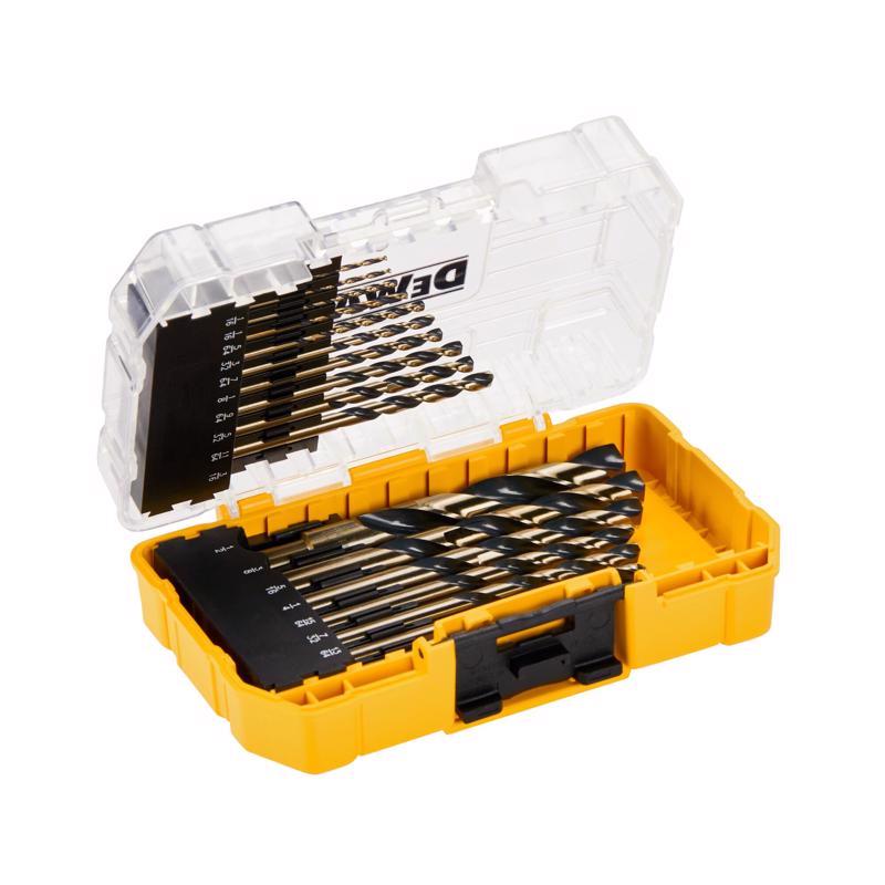 DeWalt BLACK & GOLD High Speed Steel Split Point Drill Bit Set Straight Shank 20 pc