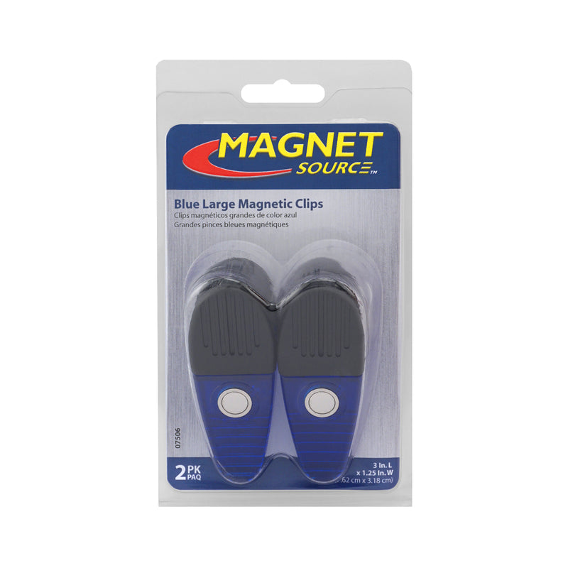 Magnet Source 3.5 in. L X 1.25 in. W Blue Magnetic Clips 2 pc