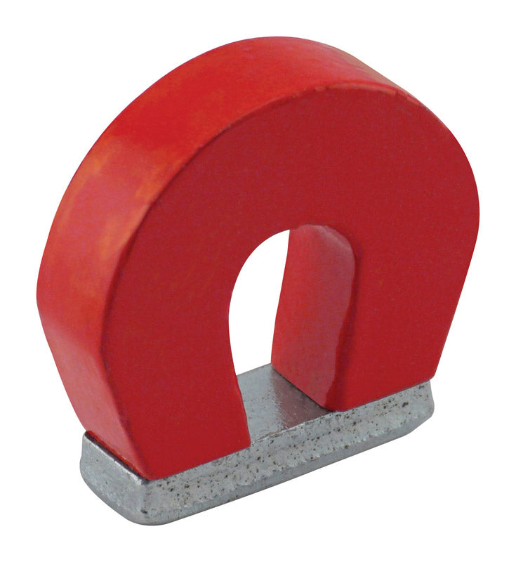 Magnet Source 1 in. L X 1.126 in. W Red Horseshoe Magnet 2 lb. pull