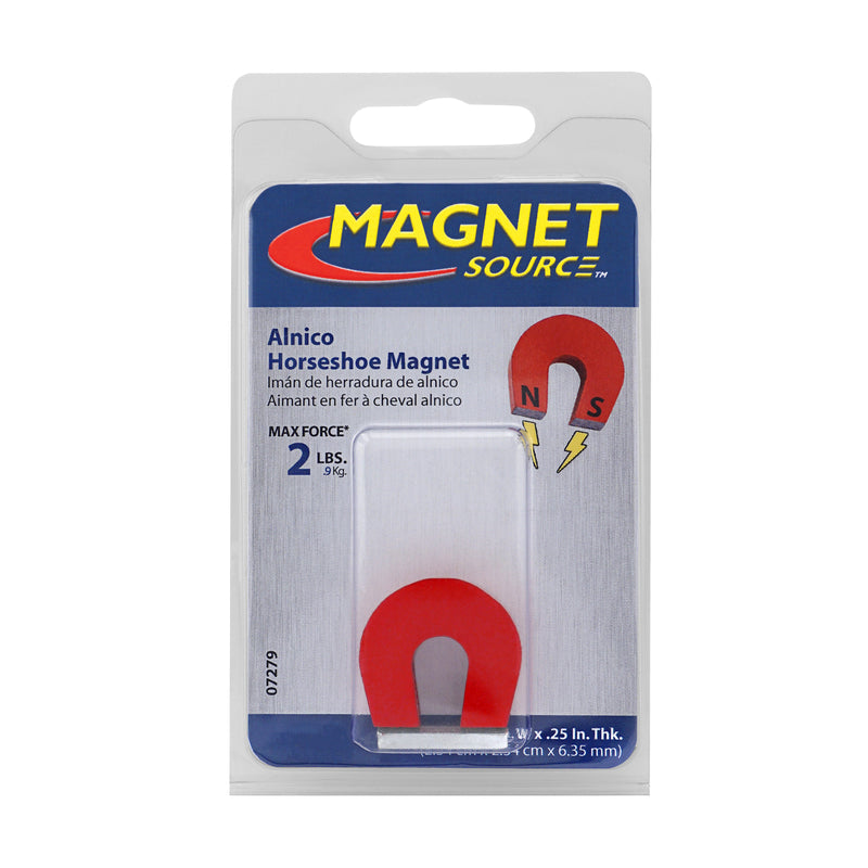 Magnet Source 1 in. L X 1.126 in. W Red Horseshoe Magnet 2 lb. pull