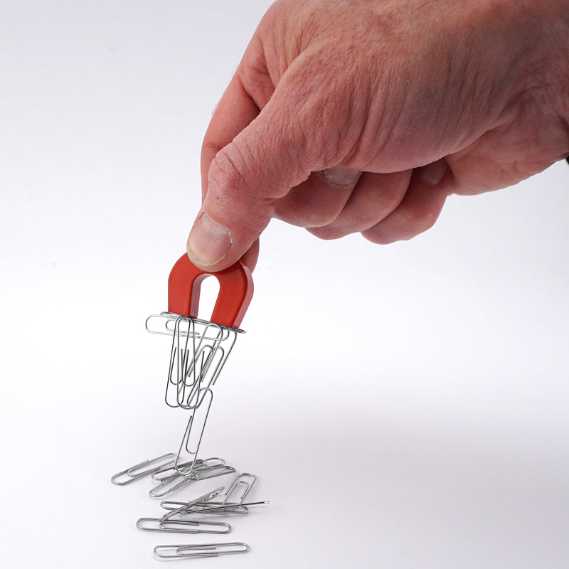 Magnet Source 1 in. L X 1.126 in. W Red Horseshoe Magnet 2 lb. pull