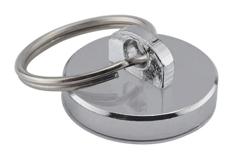 Magnet Source 1-1/8 in. L X 0.25 in. W Silver Round Magnet with Ring 35 lb. pull