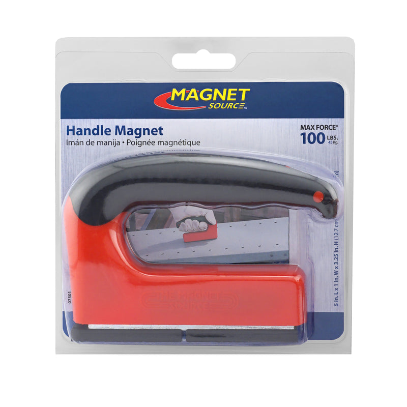 Magnet Source 5.25 in. L X 1 in. W Red Handle Magnet 100 lb. pull