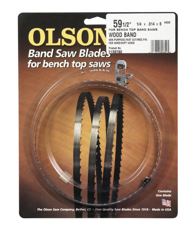 Olson 59.5 in. L X 0.25 in. W Carbon Steel Band Saw Blade 6 TPI Hook teeth