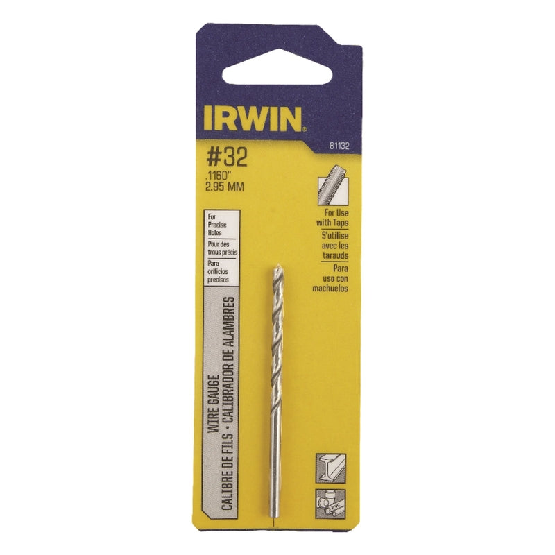 Irwin #32 X 2-3/4 in. L High Speed Steel Jobber Length Wire Gauge Bit Straight Shank