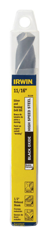 Irwin 11/16 in. X 6 in. L High Speed Steel Drill Bit Straight Shank