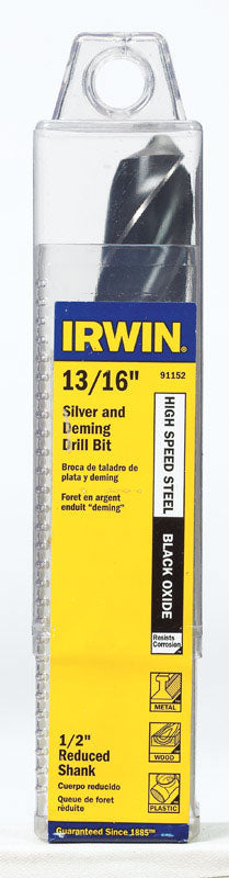 Irwin 13/16 in. X 6 in. L High Speed Steel Drill Bit Straight Shank