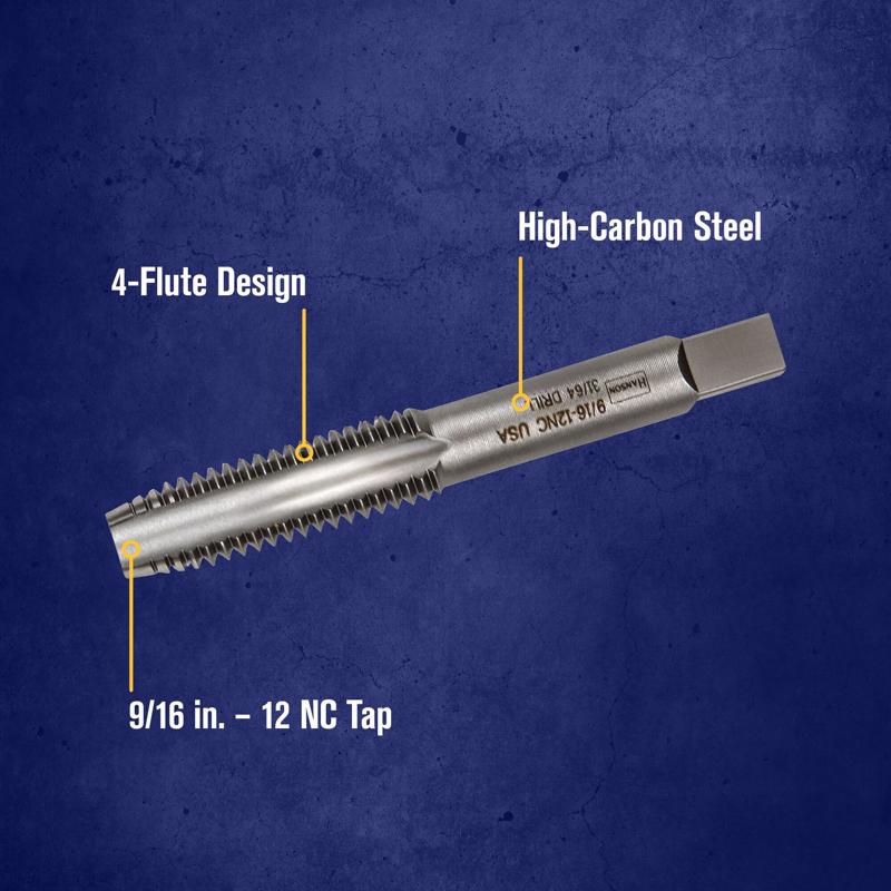Irwin Hanson High Carbon Steel SAE Fraction Tap 9/16 in.
