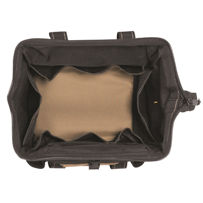 CLC 8 in. W X 9 in. H Polyester Tote Bag with Plastic Tray 21 pocket Black/Tan