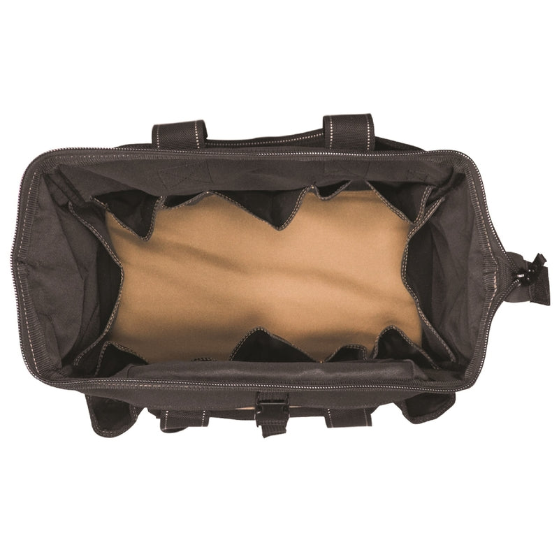 CLC 8 in. W X 11 in. H Polyester Tote Bag with Plastic Tray 25 pocket Black/Tan